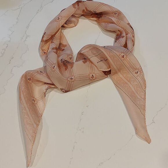 Pierre Cardin Floral Windowpane Check Oblong Scarf Vintage - Picture 5 of 10